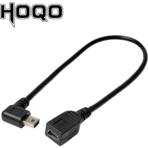 90 degree left angle Mini USB Extension Cable Panel Mount Sync Date Charge for Motherboard Mini-USB Male to Female Cord