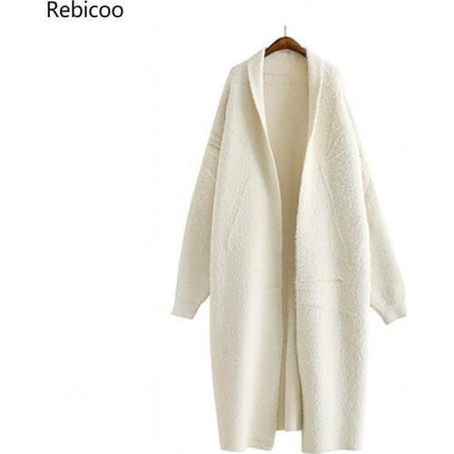 Genuine mink cashmere sweater women pure cashmere cardigan knitted mink jacketn winter long fur coat fast shipping