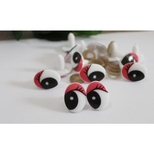 15x20mm---20pcs/lot plastic safety toy cartoon eyes + soft washer for diy plush doll