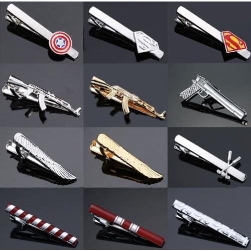 31 high quality aircraft tie clip brand new fashion gold laser metal machine gun tie clip pin mens Tie Wedding Shirt badge gift