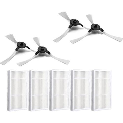 5* Hepa Filter + 4* Side Brushes for Polaris PVCR 0920WV 0920 Robotic Vacuum Cleaner Spare Parts Accessories