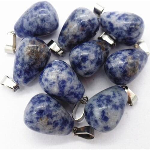 50Pcs 18x13mm Wholesale Natural Blue Sodalite Teardrop Pendant Bead DIY Earrings Handmade Jewelry Accessories S705