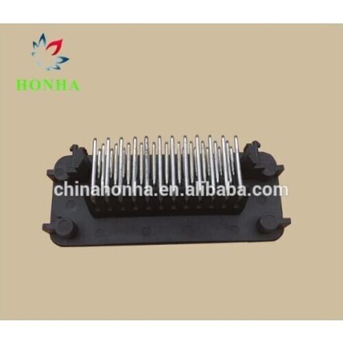 776163-1 PA66 35 Pin Male Black 90 angle Pins with flange seal PCB auto wire harness ECU Connector