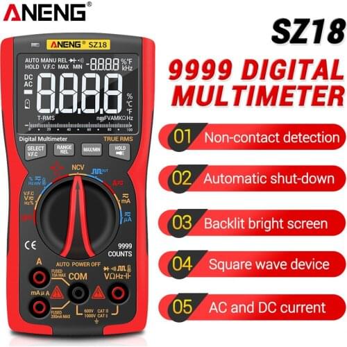 Aneng Sz18 Digital Multimeter 9999 Professional True Rms Analog Tester Multimetro Diy Capacitor Transistor Ncv Testers Lcr Meter