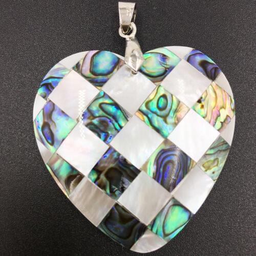 Free shipping Fashion Jewelry New Zealand Abalone Shell Heart Pendant bead MC7946