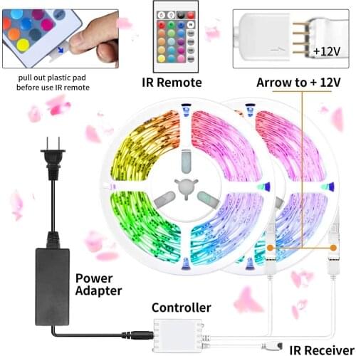 25ft Bluetooth LED Strip Lights, Music Sync 5050 LED Light Strip RGB Color Changing LED Lights Strip with Phone Remote