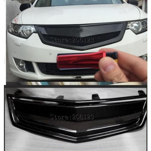 Black carbon fiber Front Grille Around Trim Racing Grills Trim For Honda Accord MK8 Spirior 2009-2012