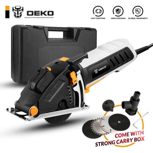 DEKO Mini Circular Saw Power Tools with Laser, 4 Blades, Dust passage, Allen key, Auxiliary handle, BMC BOX Electric Saw