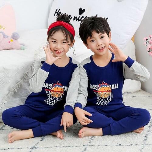 Children Cotton Nightwear Infantil Clothes Boys Printing Spring Autumn Pijamas Long Sleeve Pajamas Sets Baby Girls Sleepwear