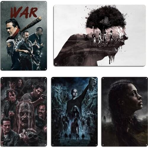 'The Walking Dead' Horor Metal Signs pub Funny Kitchen Wall Decor Horrorable Funny Vegans Tin sign Posters