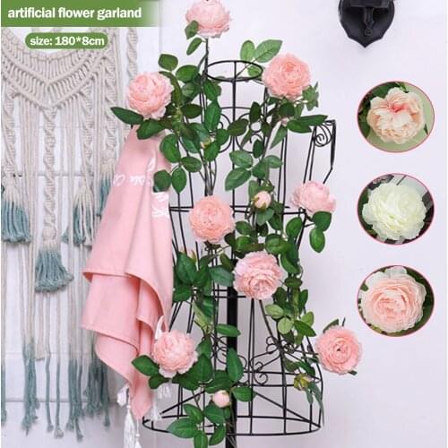 Artificial Flowers Hanging Rose Ivy Floral Garland Vintage Silk Flowers String Wedding Garden Home Bedroom Party Decoration