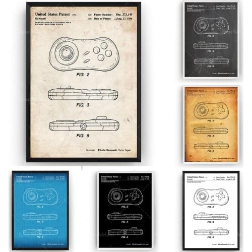 Neo Geo CD Pad Controller 1996 Patent Print, Blueprint Decor Wall Art Poster Gifts