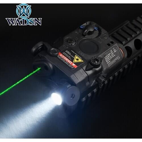 WADSN Tactical PEQ 15 Green Dot Laser White Light 205 Lumen Without IR Version Hunting Rifle PEQ Laser Sight for Picatinny Rail