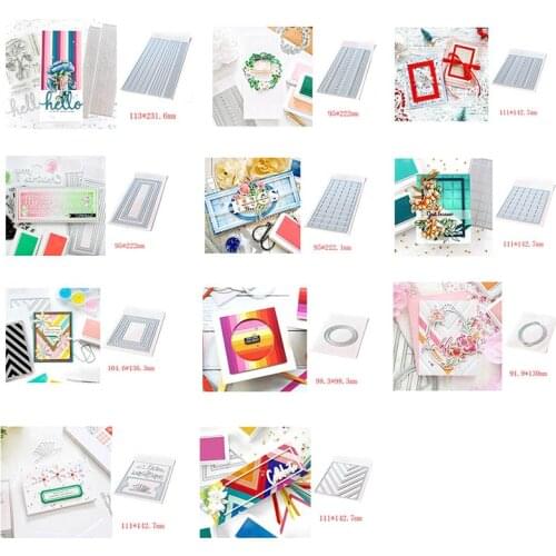 Scallop Rectangles Frames Backgrounds Metal Cutting Dies For Scrapbooking Craft Die Cut Card Making Embossing Stencil