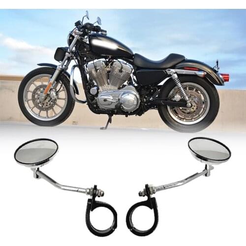 Motorcycle Rearview Side Mirror Aluminum fits For Harley Sportster XL883 XL1200 883L 2004-2019 Series Models for 38-41mm forks