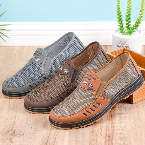 2021 New Mens Casual Shoes Classic Mesh Shoes Cloth Shoes Fashion Breathable Lazy Shoes Versatile Mens Casual Shoes