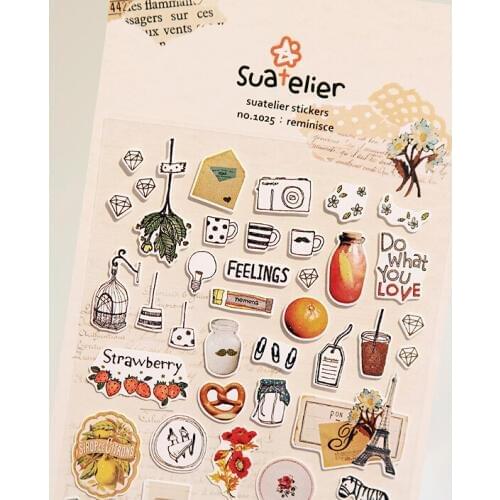 Memory of The Past Decorative Sticker Set Diary Album Label Sticker DIY Scrapbooking Stationery Stickers Escolar