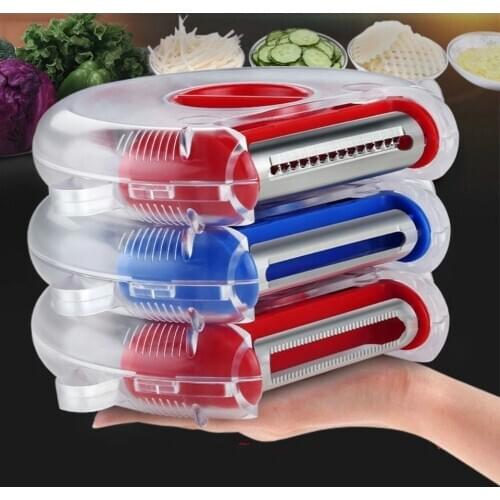 Magic Trio Peeler Set Slicer Stainless Steel Peeler Shredder Julienne Cutter Multi Peel Blade Zesters Grater Kitchen Tool