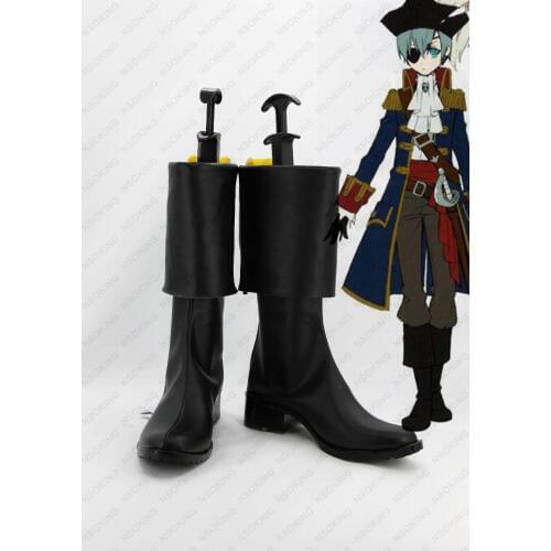 New Black Butler Kuroshitsuji Ciel Phantomhive Cosplay Boots Anime Party Shoes Pirate Version