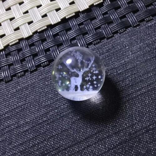 New Natural Quartz White crystal laser lucky deer ball DIY pendant necklace 1pcs