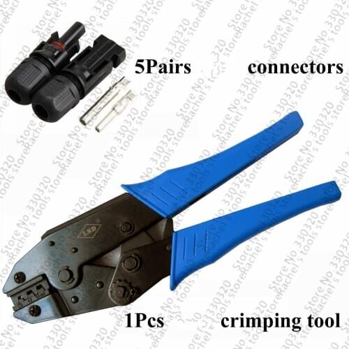 Solar crimp tool solar Crimping pliers with 5pairs pv solar connector for Solar Panel PV Cables 2.5-6mm2