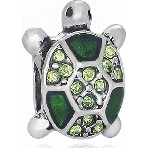 Plata de ley Jewelry wholesale fashion new alloy crystal diy animal wonderful beads bracelet charms ENM426