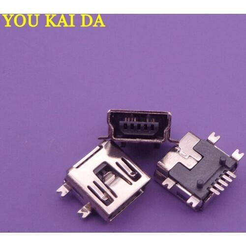 50pcs micro mini usb jack Free shipping Mini USB 2.0 connector B type 5pin SMT short body