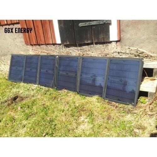 GGX ENERGY 5pcs/lot 60W/18V Foldable Solar Panel+Solar Controller+Crocodile Clip to 12V Battery+10 Connectors Charging Laptop