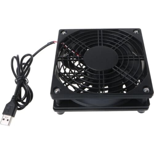 Router fan Heat dissipation stents PC Cooler TV Box Wireless Cooling Quiet DC 5V USB power fan 120mm with Steel Protective net