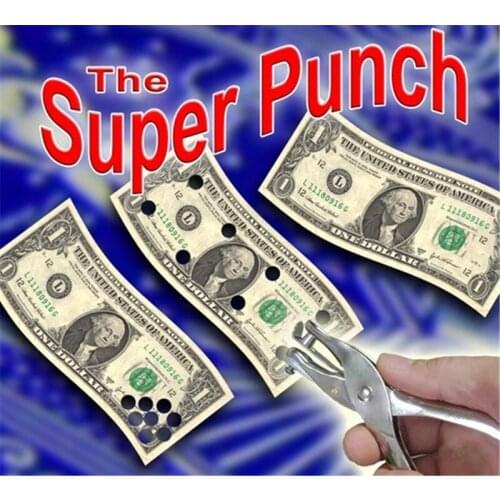 The Super Punch/Dream Punch Magic Tricks Magician Punching Hole in Card Close Up Gimmick Props Adjustable Magie Puncher