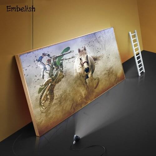 Embelish 1 Pieces Broken Motorcycle And Horse Animals HD Print On Canvas Paintings Modern Home Decor Wall Picture Bedroom Poster