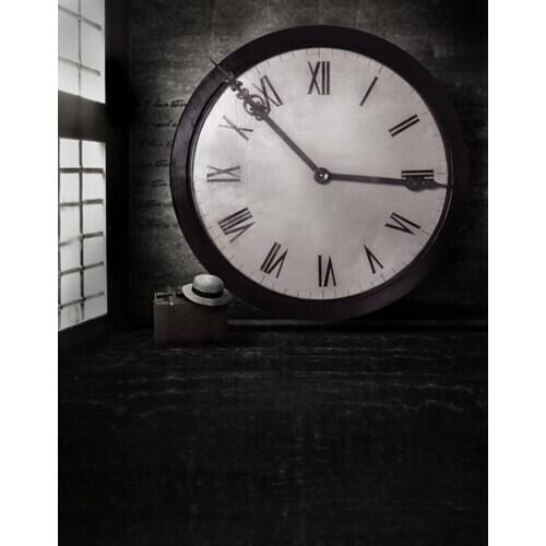 Vintage Clock in Dark Photography Backdrops Photo Props Studio Background 5x7ft