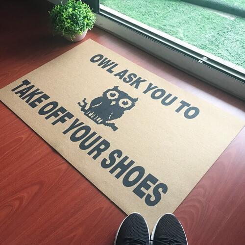 Funny Mat Doormat Entrance Floor Mat Funny Doormat Owl Ask You To Take Off Your Shoes Outdoor Rubber Door Mats Drop Shipping