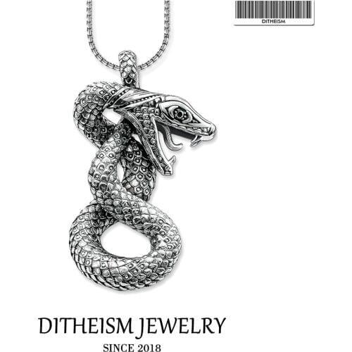 Link Chain Necklace Python Snake, 2018 New Fashion 925 Sterling Silver Jewelry European Punk Gift For Men Women Boy Girls