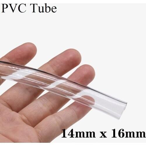 1M 14mm x 16mm PVC Tube Transparent Soft Pipe Antifreeze Oil Hose Garden Irrigation Soft Hose Plant Watering Pots Tube