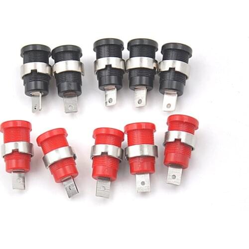 10Pcs/lot 4mm Banana Female Jack Socket Panel Mount Binding Post Connector 2Colors Whosesale