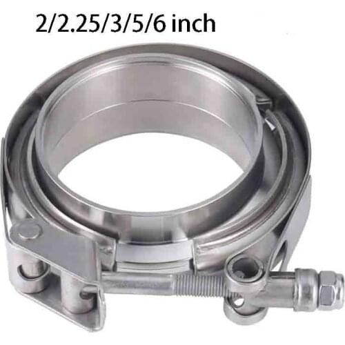 2/2.25/3/5/6 inch Stainless Steel Quick Release V Band Clamp With Male Female Flange Exhaust Pipe Clamp