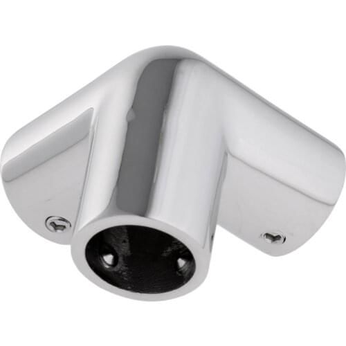 2 Pieces Standard 1'' Stainless Steel Boat Hand Rail Fitting 3 Way Corner Elbow