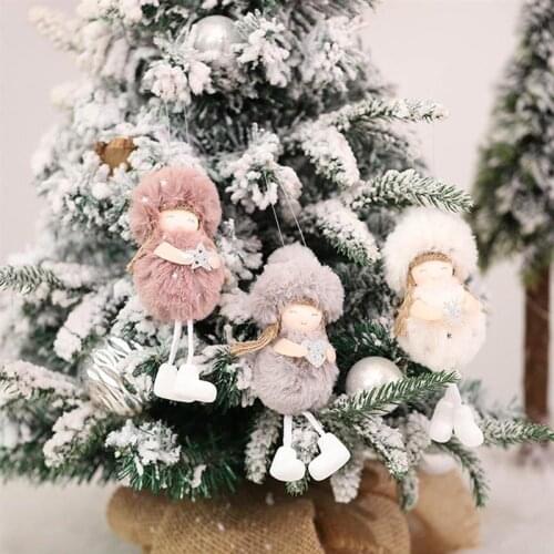 3PCS Adorable Xmas Plush Doll Pendant Funny Christmas Tree Doll Hanging Decor