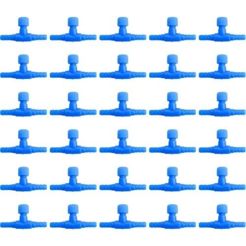 30 Pcs T Shaped 2 Way Plastic Fish Tank Air Pump Control Valves, Adjustment Control Valves, Hose Connector For Fish Tank-ABUX