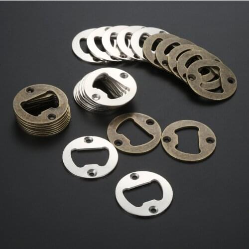 40mm Wine Beer Opener Wall Mount Round Bottle Opener Bar Drinking Accessories with Screw Home Kitchen Party Supplies 5/10/20 pcs