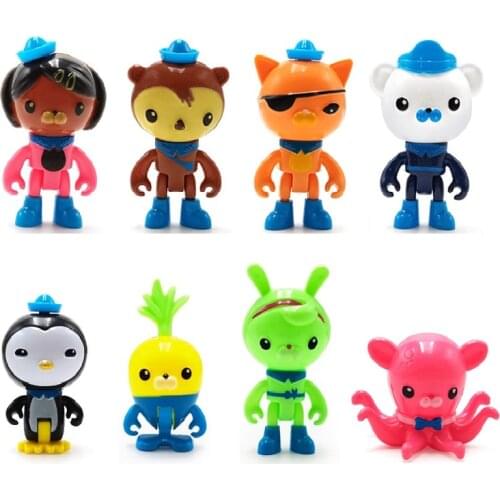 （8 pcs/set） Octonauts Action Figure Toys Captain Barnacles Penguin Cartoon Model Doll Kids Gift Toys The WPHD08