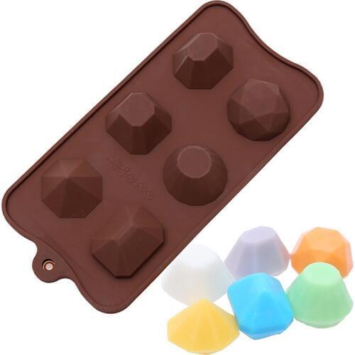 Free shipping 6 diamond chocolate mold cooking tools Silicone Mould baking Fondant Sugar Craft DIY Cake candy DIY