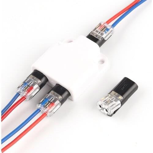 Quick Pluggable wire connector cable crimp terminal block 2-pin LED car wiring connector splitter 22-20AWG