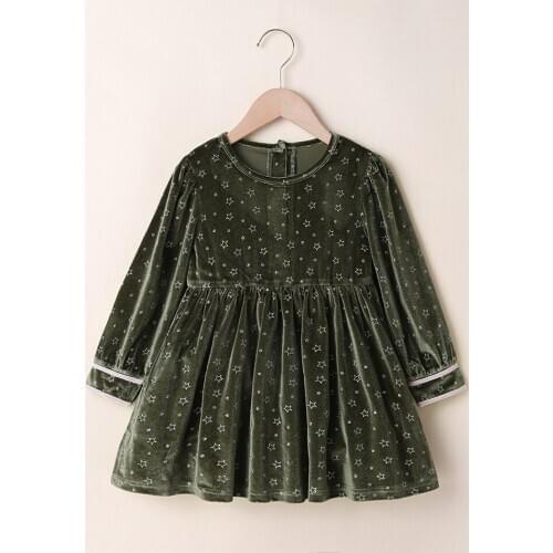 Girls Dress Long Sleeve Winter Spring Kids Dresses for Girl Star Printed Toddler Teens Children Princess Clothing