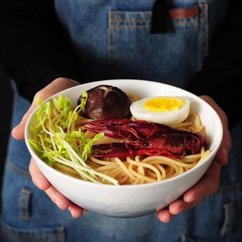 Nordic Creative Ceramic Bowl Large Rice Bowl Soup Bowl Porcelain Bowl Noodle Bowl Fruit Salad Bowl Household Vegetable Bowl Eati