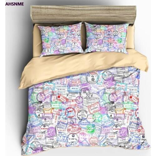 AHSNME High Definition Photo Print 3D Effect Postmark Cover Set Special Color Postmark Design Bedding Set Customize Pattern