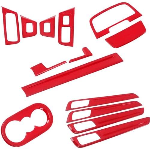 ABS Red For Porsche Cayenne 2018 2019 Interior Styling Car Interior Window Glass Switch Accessories