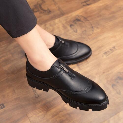 Genuine Leather Casual Shoes High Top 2020 Mens British Style Oxfords Slip on Sneakers Mens Ankle Boots Shoes Chaussure Homme