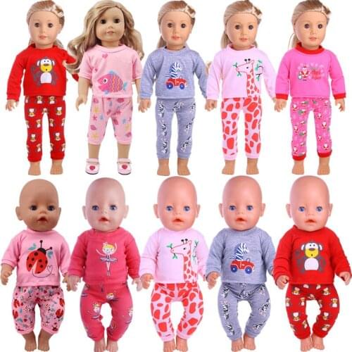 Doll Clothes Conjoined Warm Winter Clothes Fit 18 Inch American & 43Cm Baby New Born Doll For Our Generation Doll Daily Life